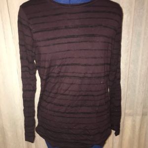 Purple/ black striped shirt